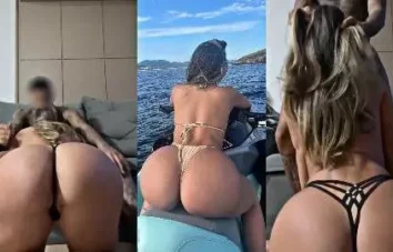 Ani Rocha fazendo um oral de quatro com a bunda bem empinada