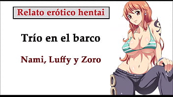 Nami tentando pegar o tesouro de luffy