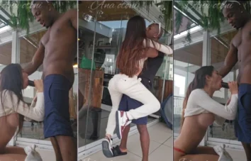 Ana Otani fudendo gostoso oral com um homem negro e recebendo ejaculação