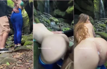 Transando na cachoeira com uma loira deliciosa