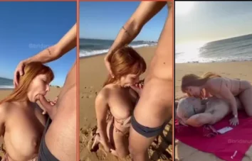 Brida Nunes mamando gostoso na praia em meio à natureza