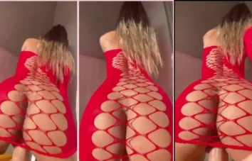 Influencer conhecida se esbaldando no funk, toda cheia de atitude, rebolando no brinquedinho